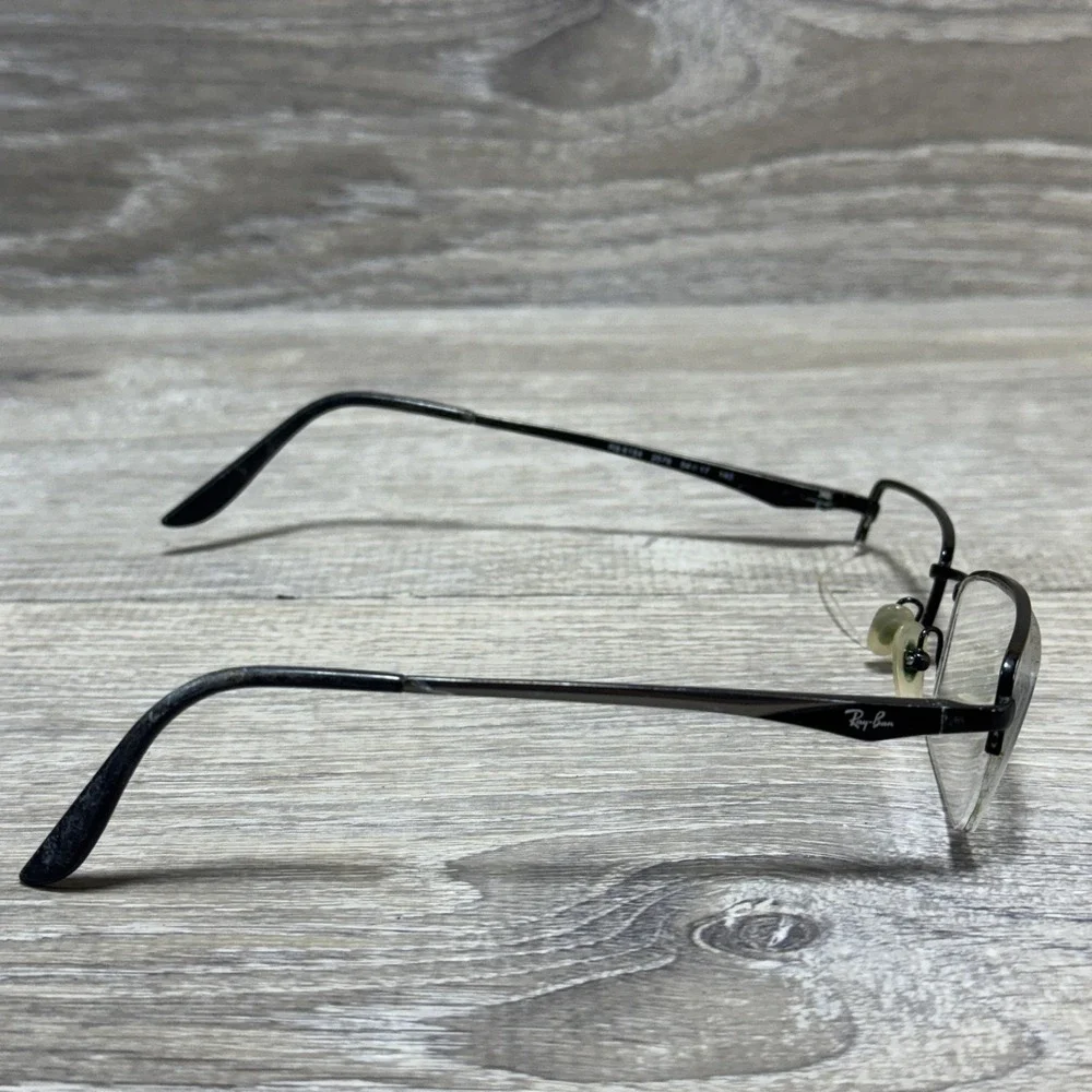 Ray-Ban RB6154 2576 Eyeglass Frames 54-17-140 Semi-Rimless Rectangle Black Metal